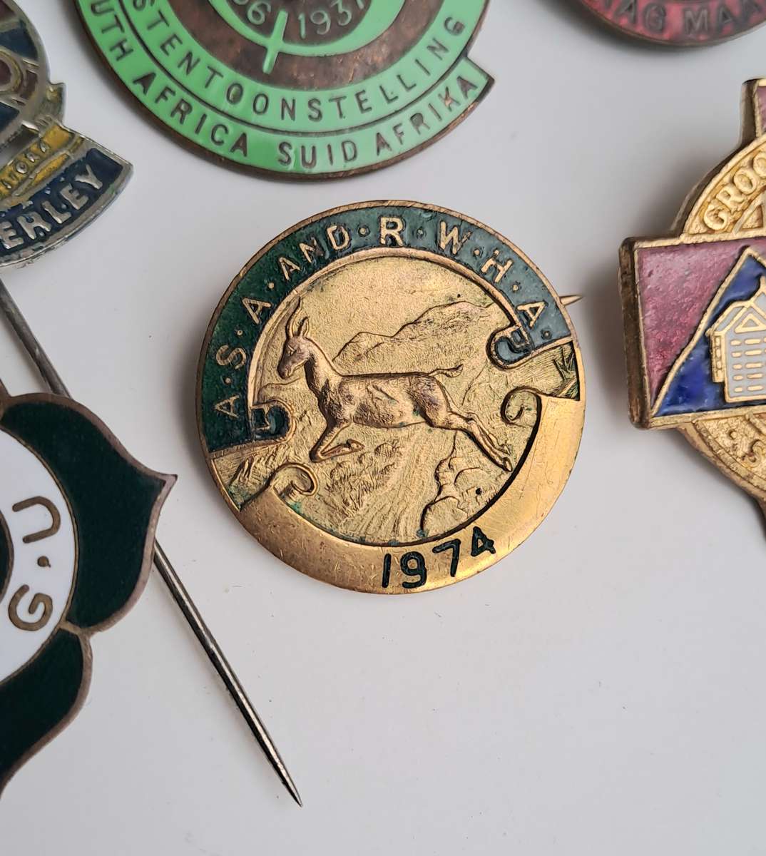 South African historical pin badges (job lot of 8 rare badges)