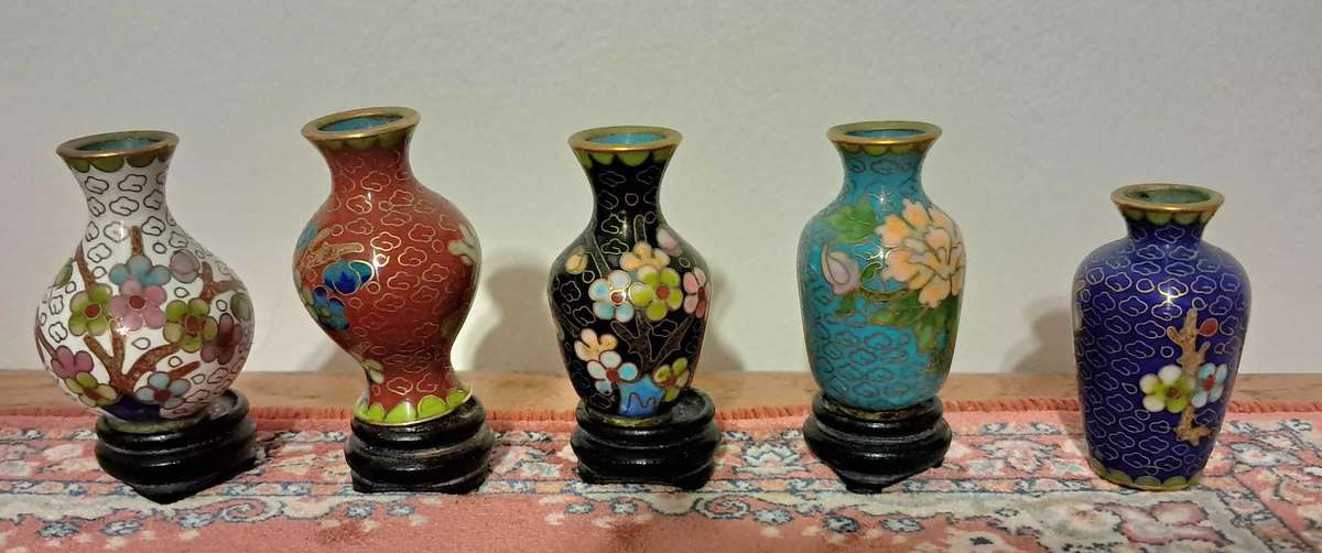 Cloissone miniature vases