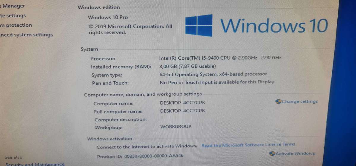 Mecer Core i5 9th gen Desktop PC