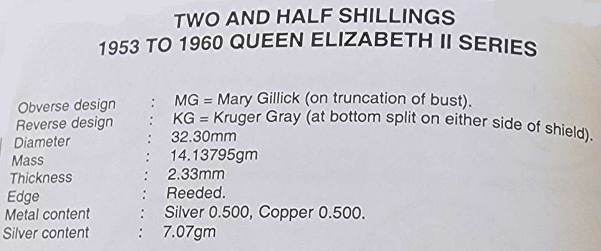 1955 Two and a Half Shillings