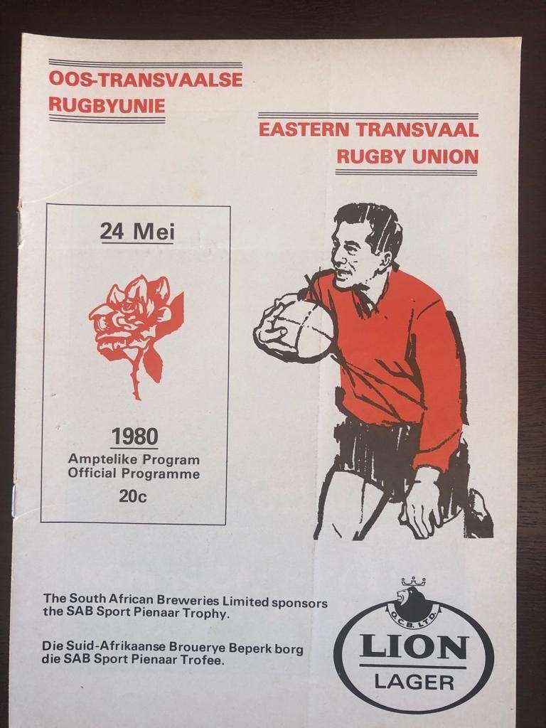 Eastern Transvaal vs Rhodesia rugby matchday programme