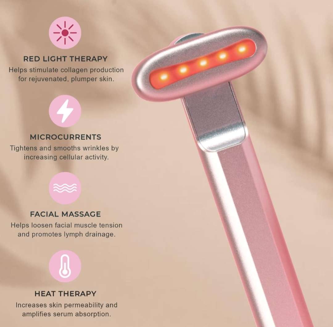 MicroCurrent Redlight Beauty Wand. Improves Large Pores, Acne, Dark under eye Bags and Wrinkles.