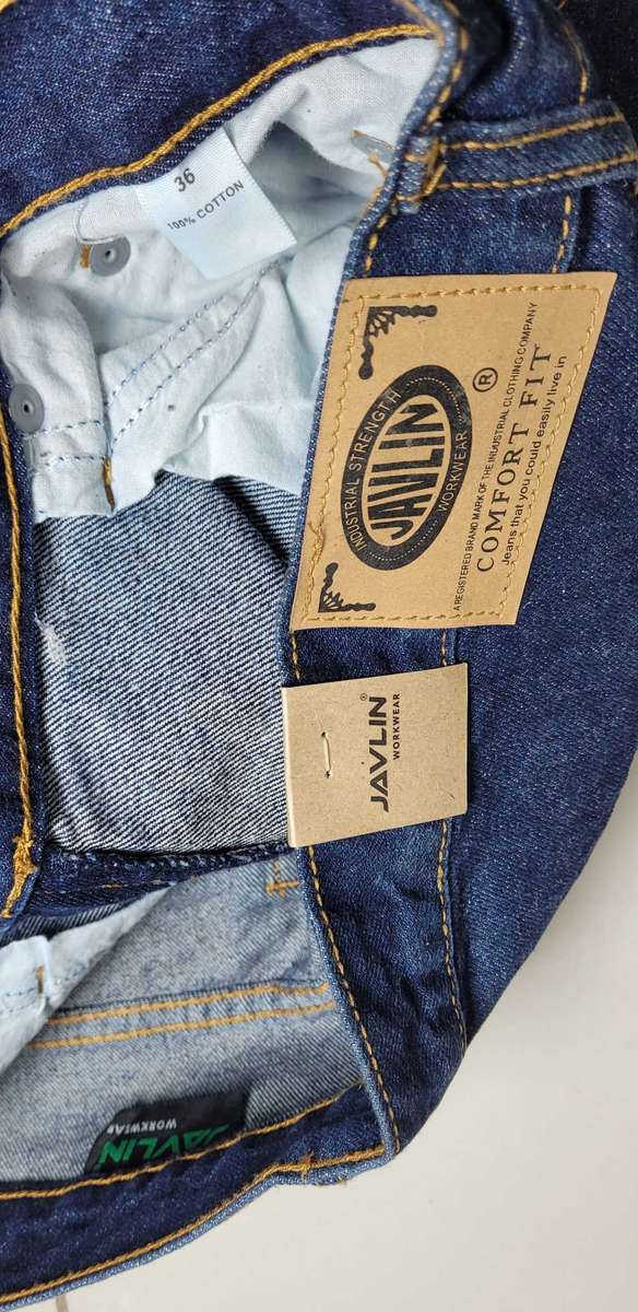 Quality Javlin Comfort Fit Denim Work Jeans. Size 36. (Bid Per Piece)
