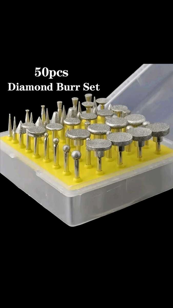50pcs Diamond Coated Grinding Head Grinding Burrs Lapidary Set for Dremel Rotary Tool. Many uses.
