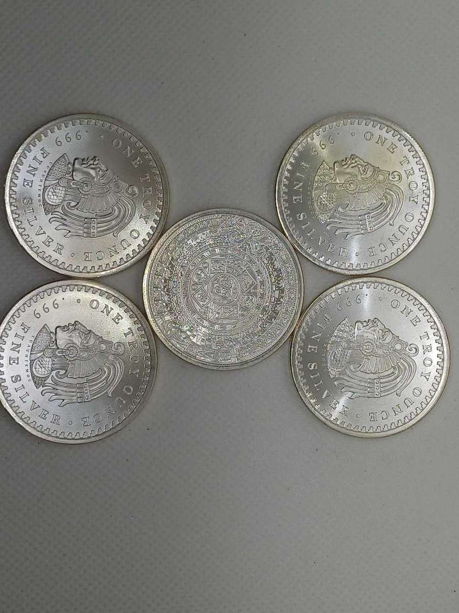 5x1oz Azetect .999 fin silver coin bid per coin