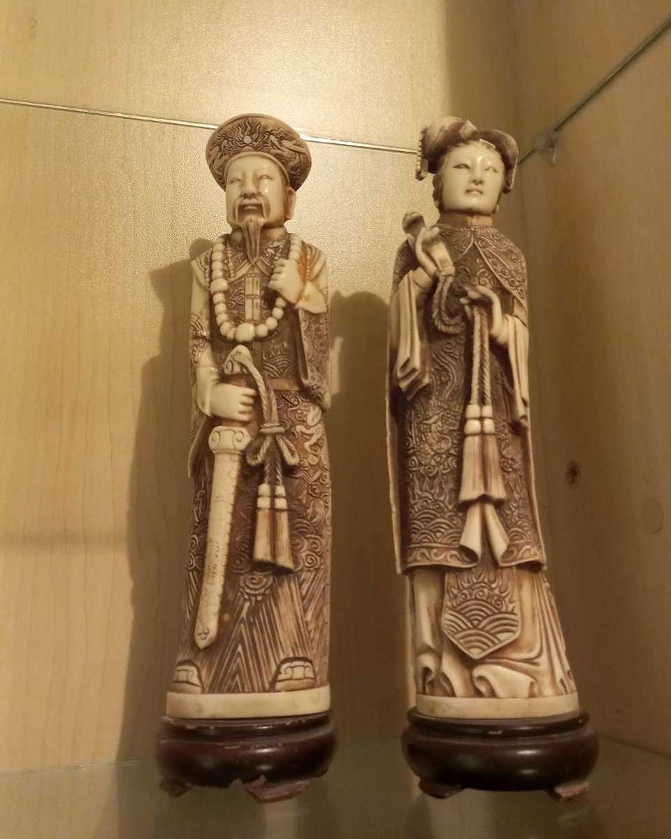 Vintage carved resin figurines