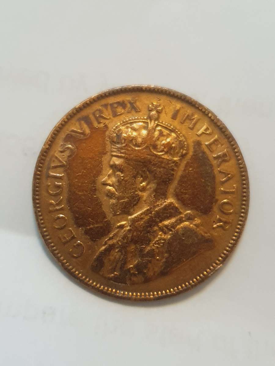 1935 SA One Penny King George V Emperor Rare Coin