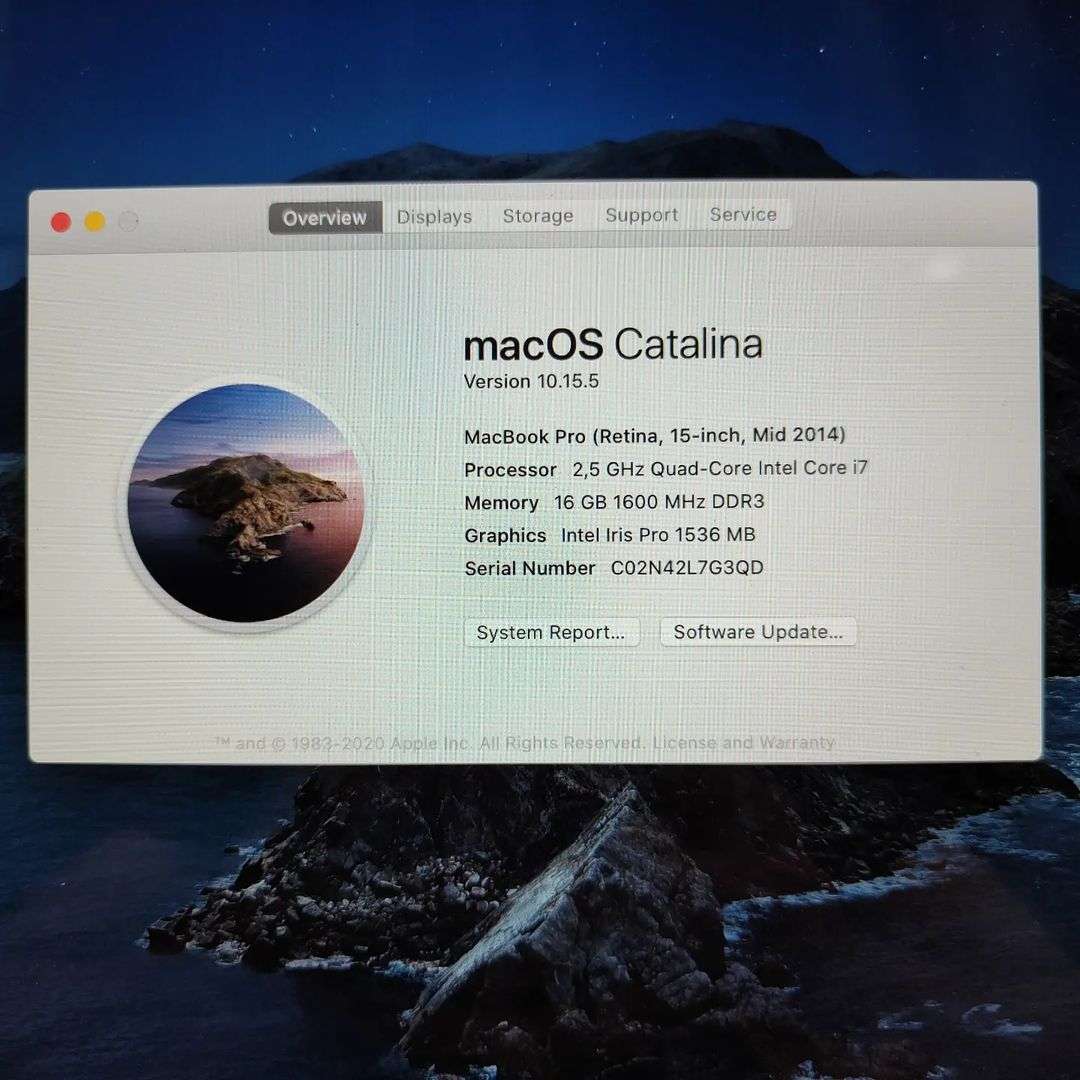 Apple macbook pro 15 inch Retina Display 2014 Model Quad Core i7