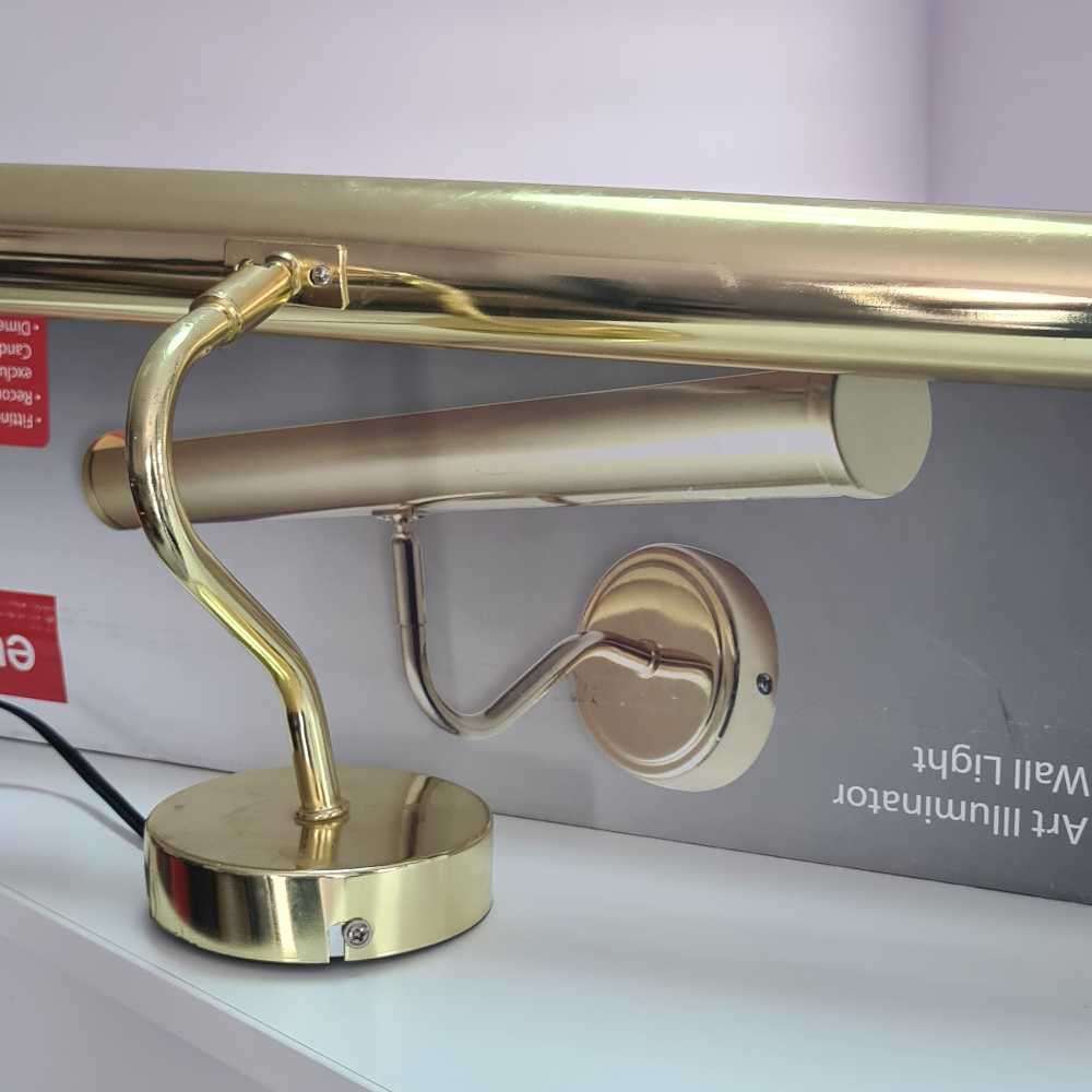 Polished brass Art illustrator. Wall lights. Decor, picture light. Read