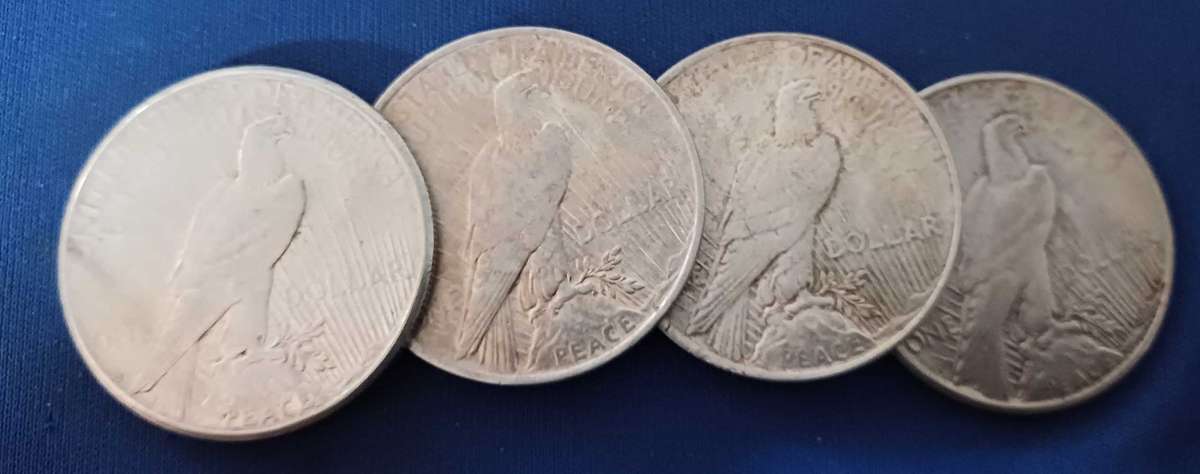 4x1923x90% 106.9 grams Silver USA Dollar coins as 1 lot