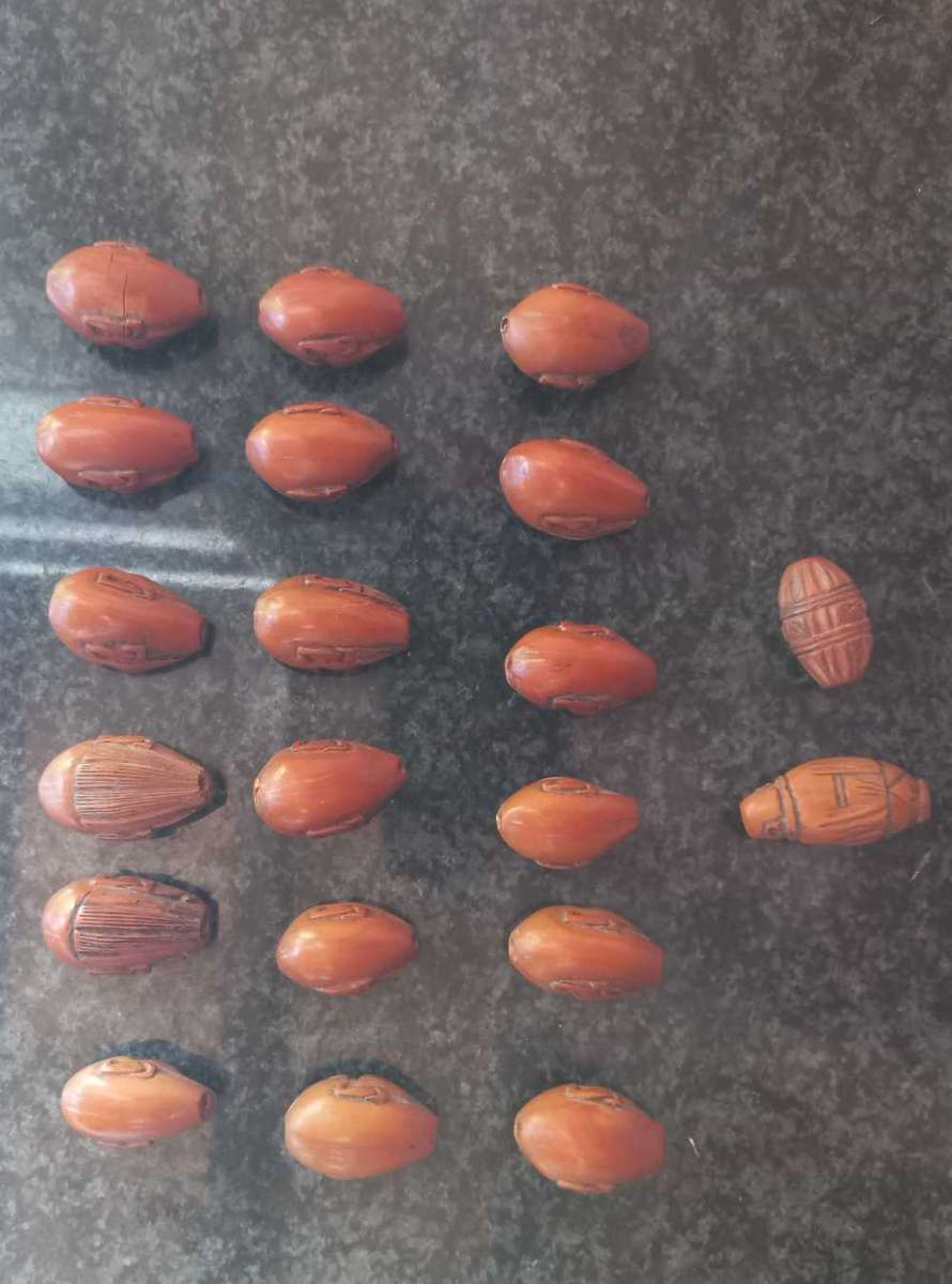 Vintage Chinese carved face beads,pits,Hedaio Prayer beads Buddhist Lohan Faces