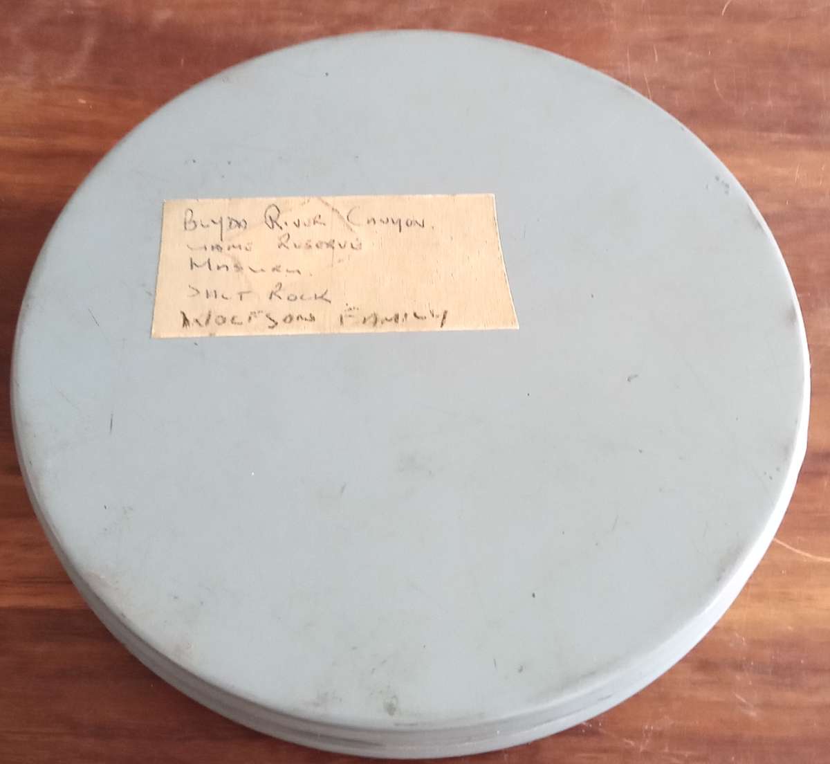 9.5mm Projector Film Reel in Vintage Tin. Blyderiver Canyon, Salt Rock, Game reserve footage.