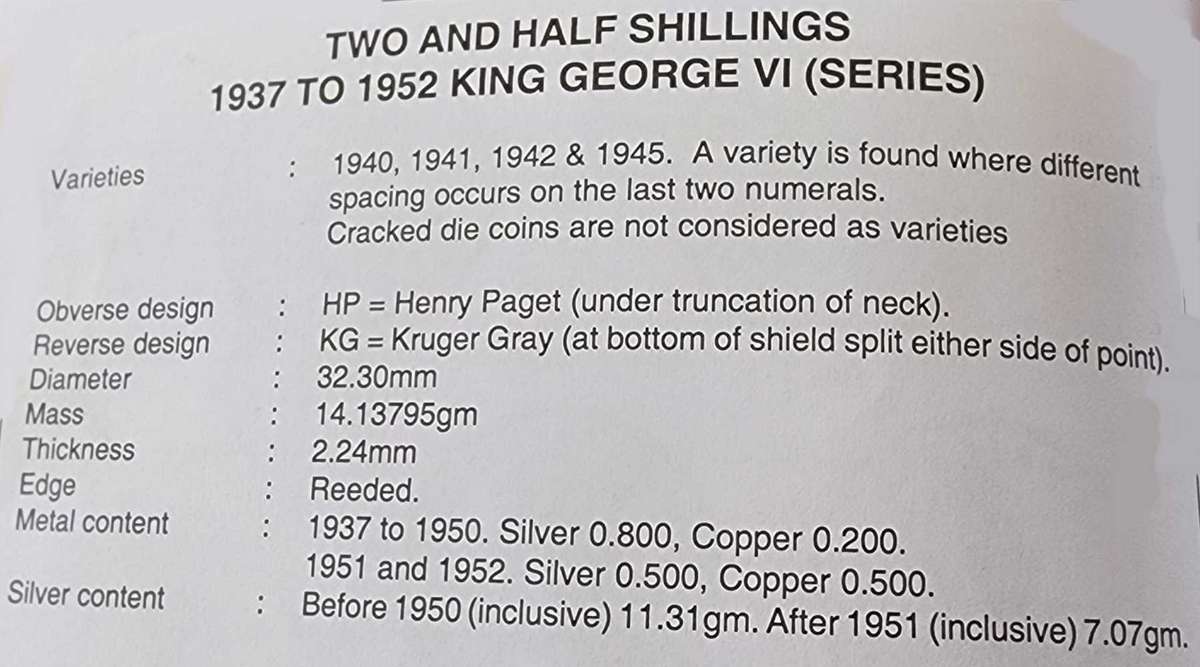 1937 Two and a Half Shillings
