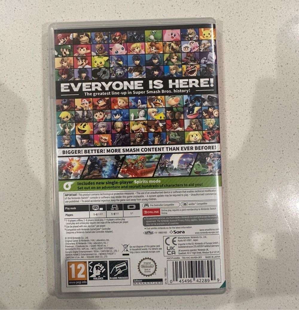 Super smash bros ultimate for Nintendo switch physical game