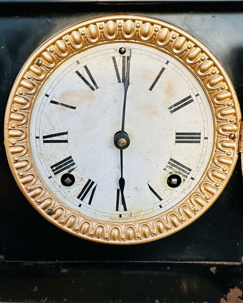 Ansonia Cast Iron Mantel Clock circa Late 1800s