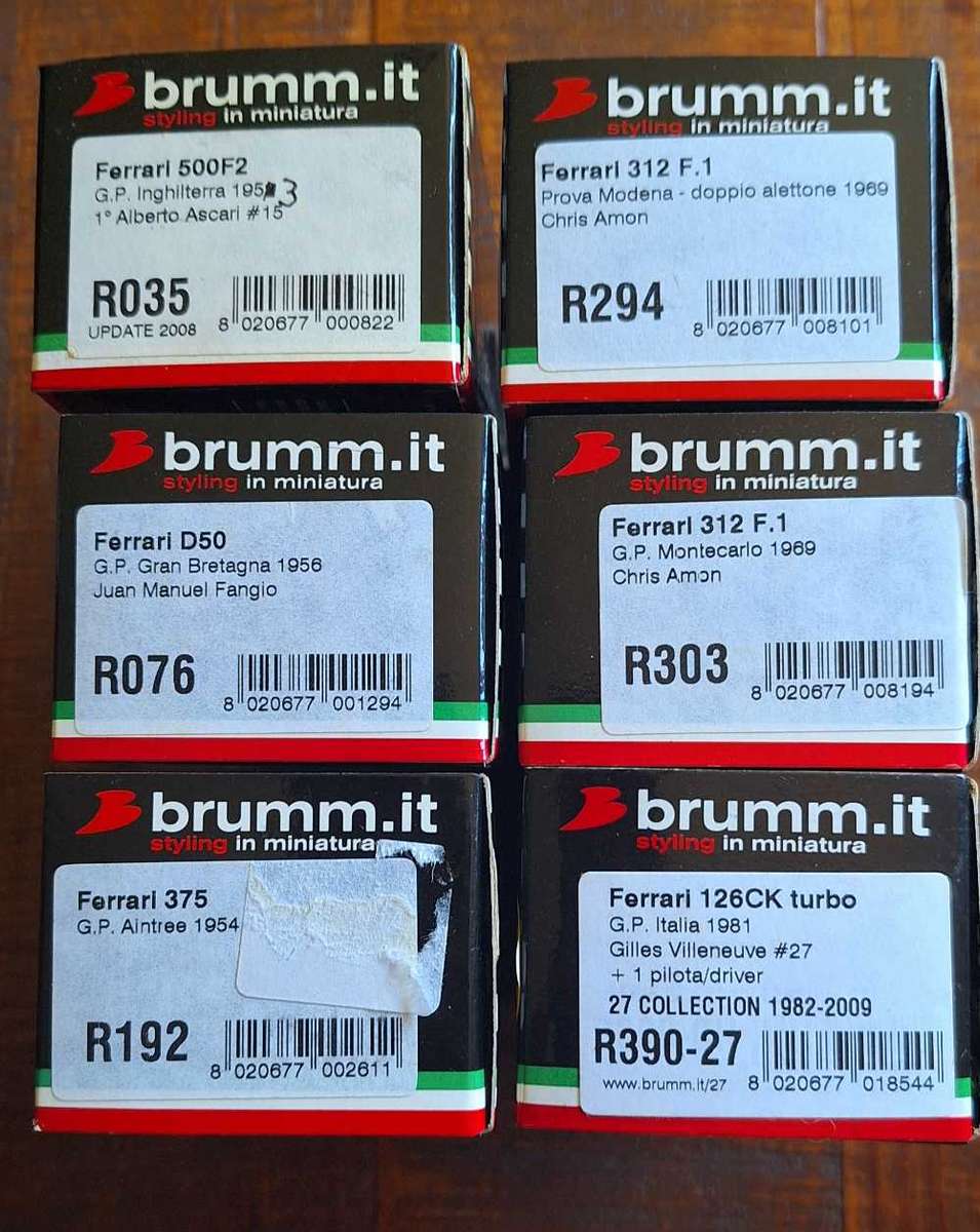 Set of 6x Brumm Ferrari`s