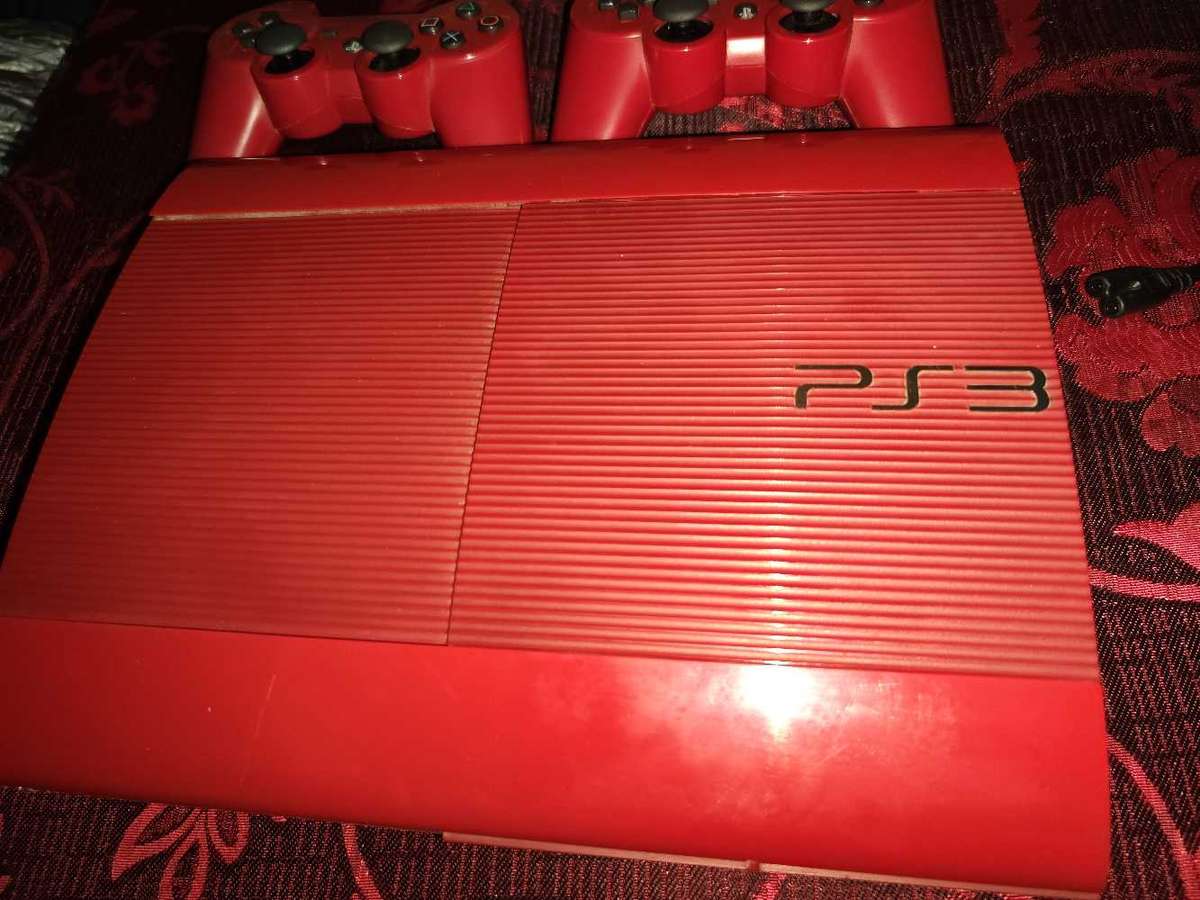 Ps3 console bundle  garnet red Playstation3  500gb