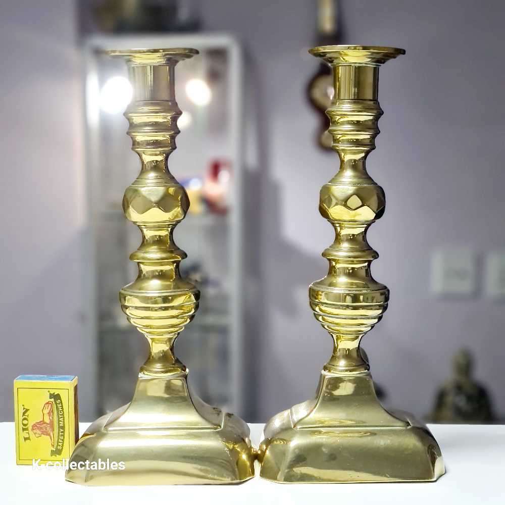 2 x beautiful brass candle stands