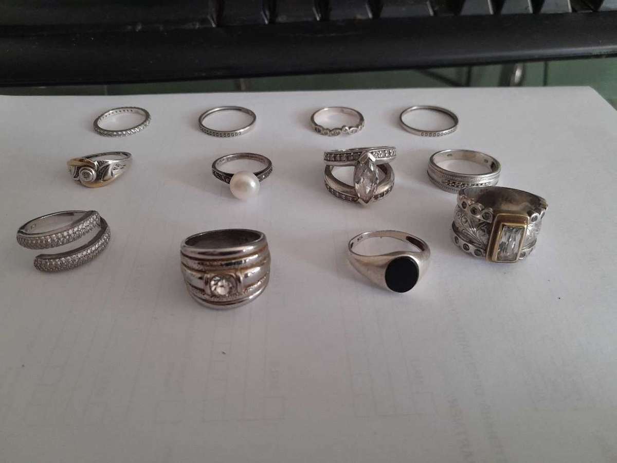 Ladies 925 silver ring collection.