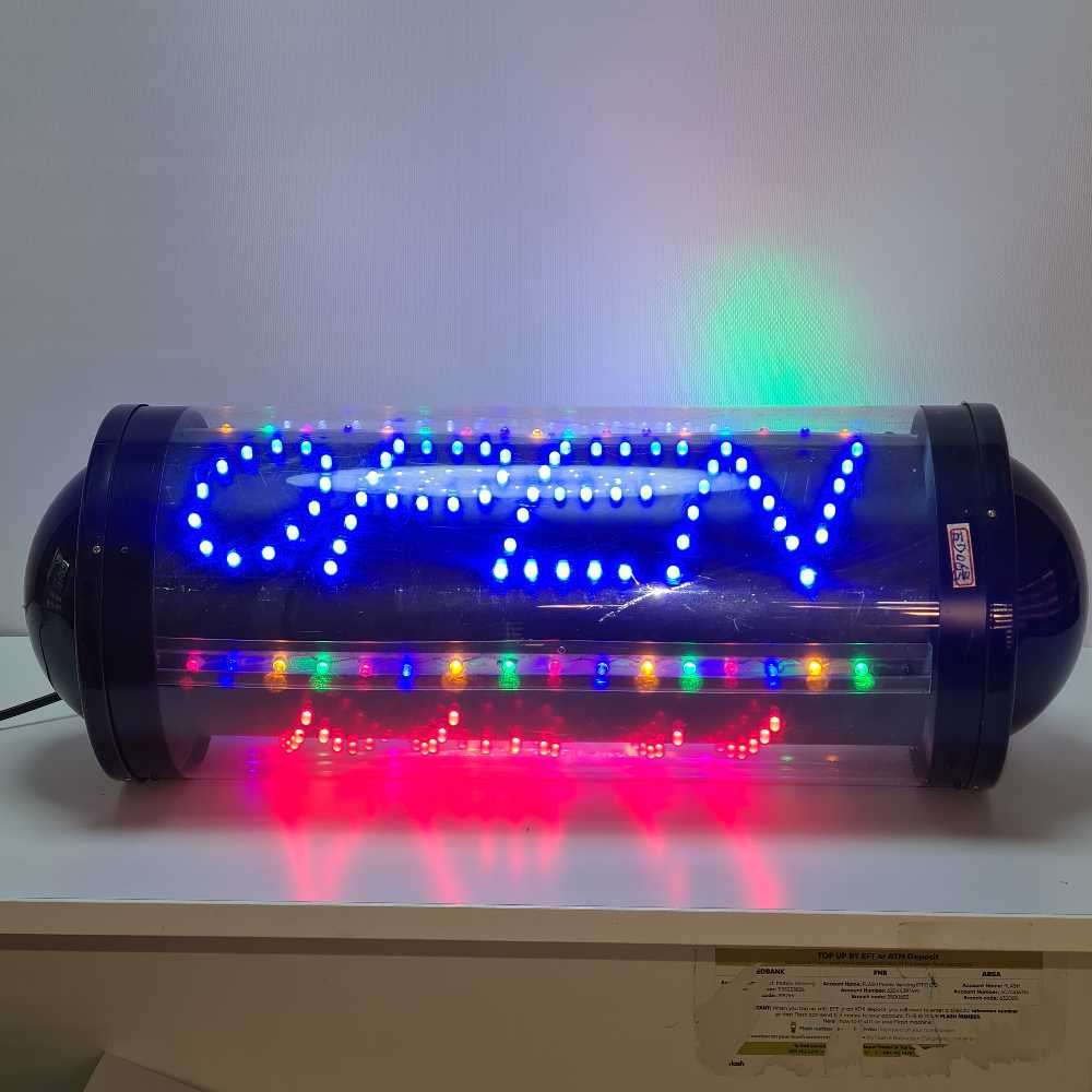 Big spinning LED  open sign