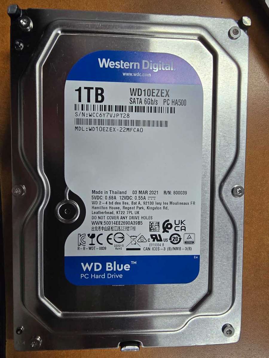 1TB Western Digital 3.5" Hard Drive