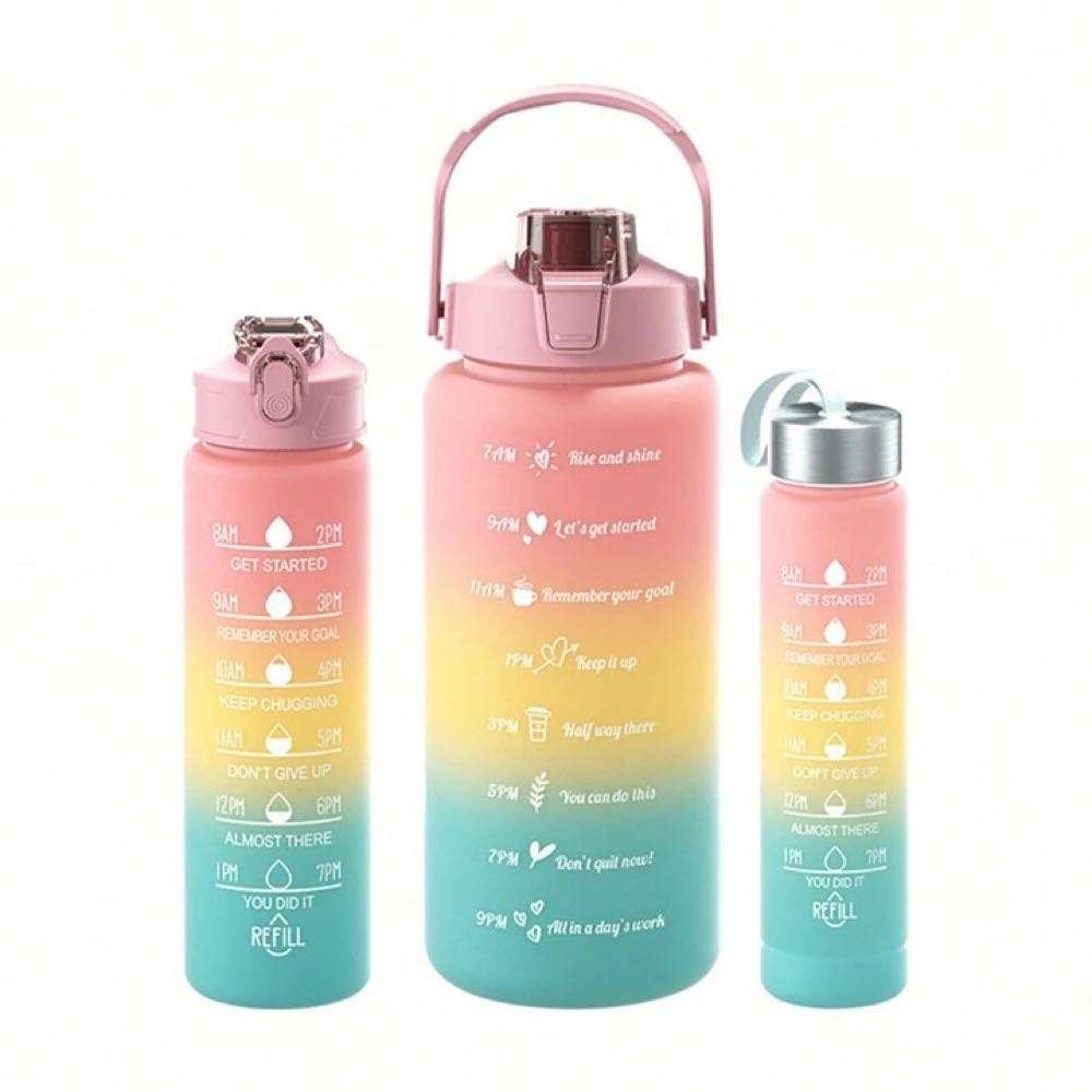 3 Piece Water Bottle Motivational bottle set