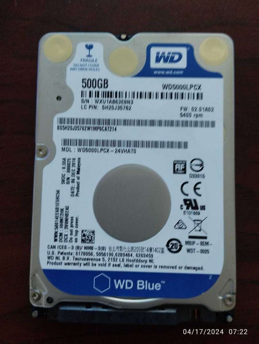 WD blue 500gb laptop hardrive