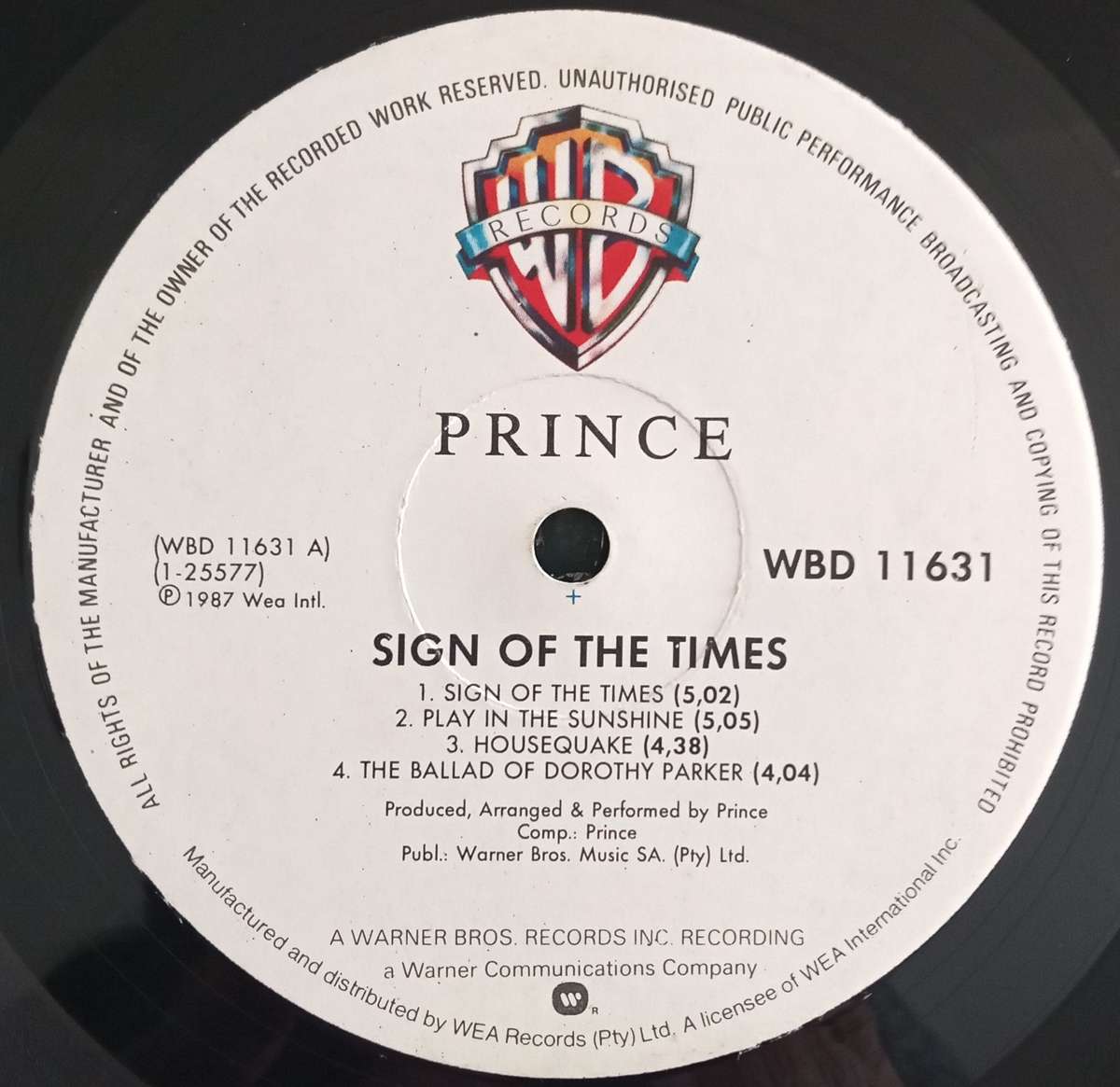 PRINCE-SIGN OF THE TIMES LP VINYL RECORD - DOUBLE ALBUM