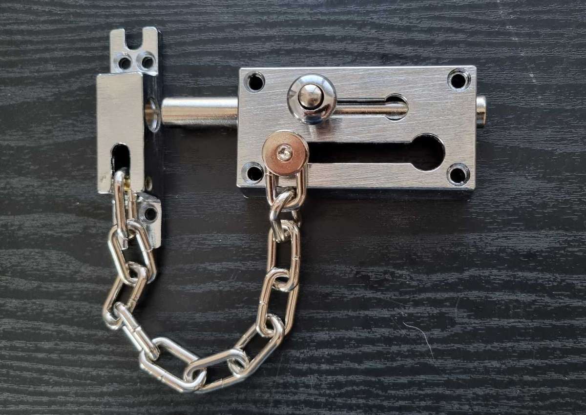 Slide Bolt Latch lock with anti theft chain