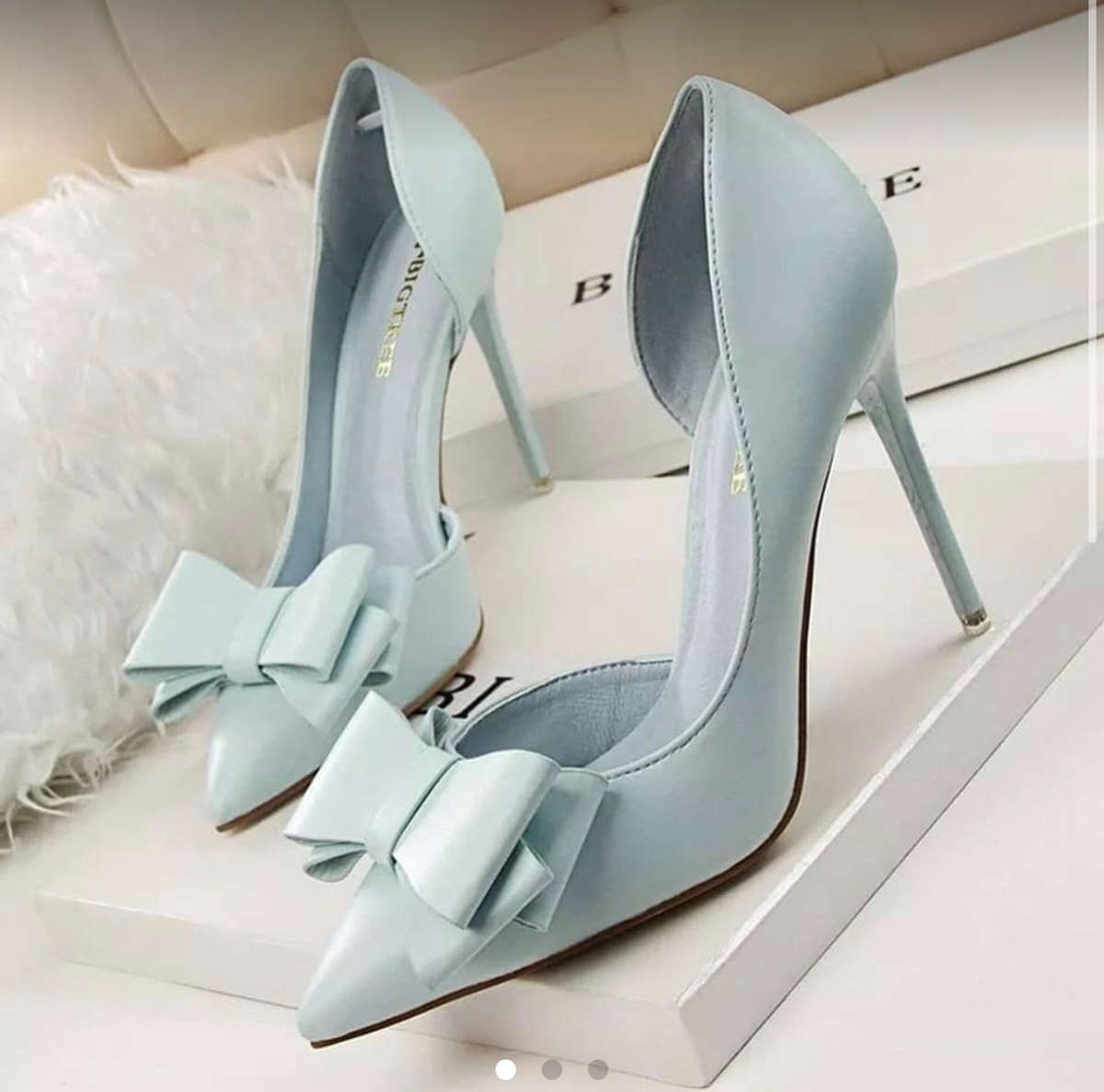 Bow high heels BLUE (Size 2 and Size 3) and BLACK(Size 4)