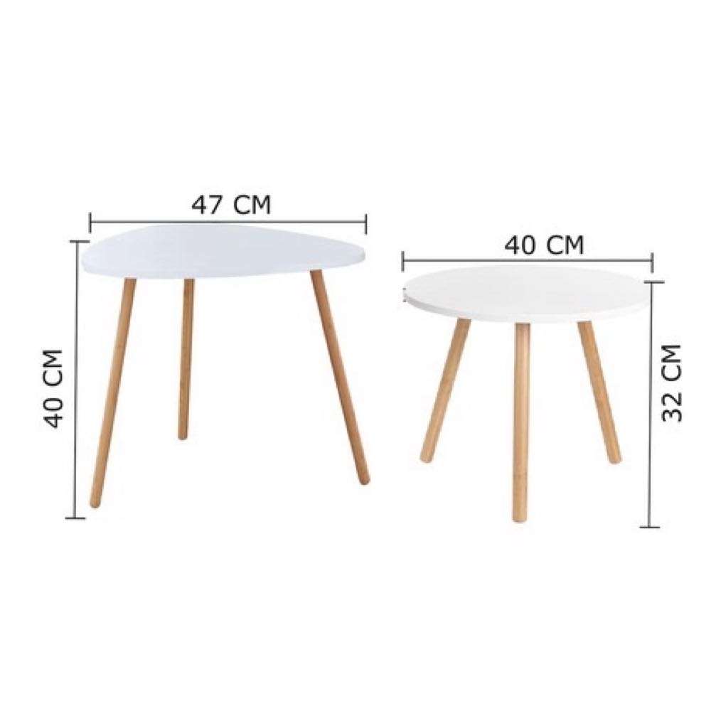 Nesting Side Coffee Table Decoration Stand - Set of 2 Designer Tables (S)