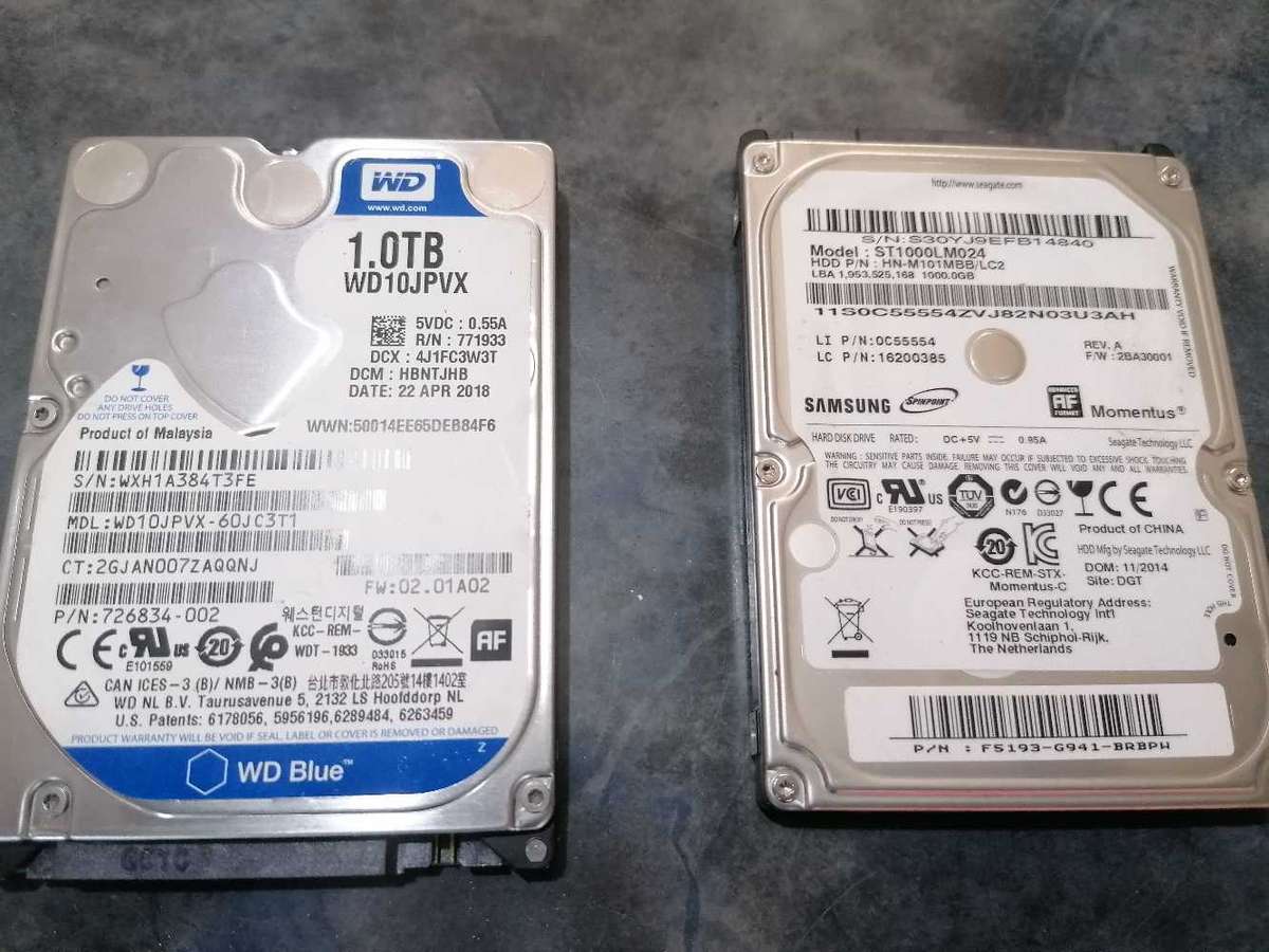 5 Internal Hard Drives, can be used as external