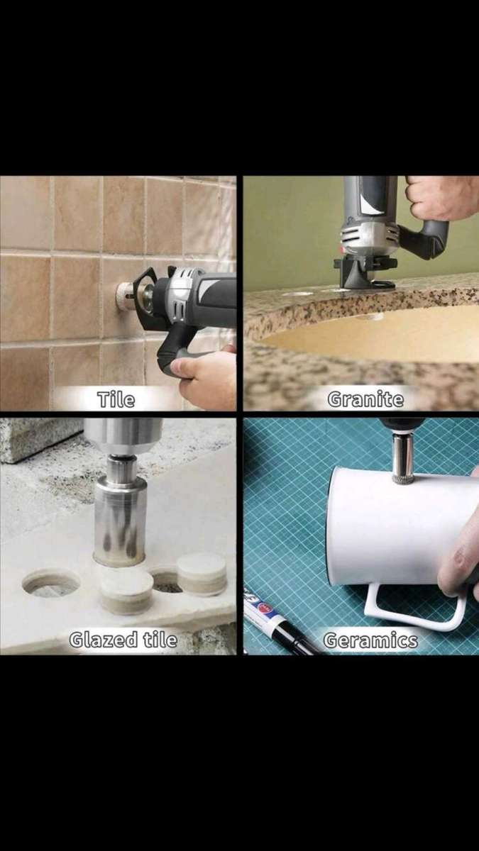 10PCS/SET Diamond Coated Hole Saw Core Drill Bit Tile Marble Glass Ceramic Stone Crystal Granite