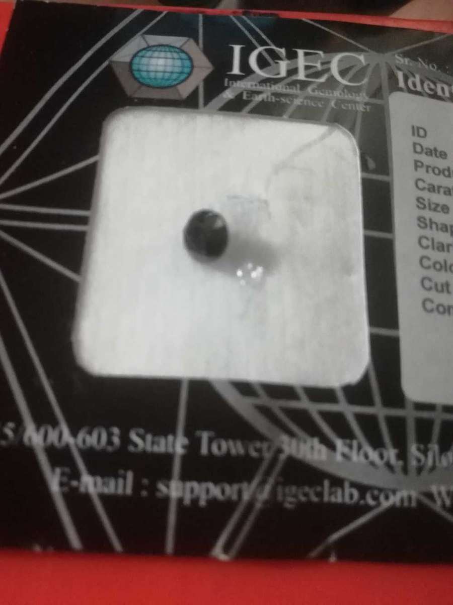 2.10 ct black diamond IGEC certificate