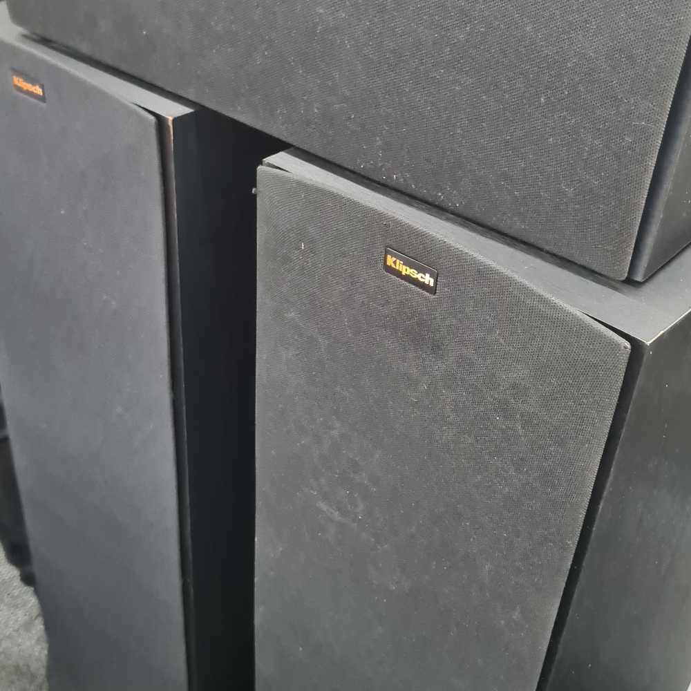 Klipsch R-28F 3.1 speakers. 2 towers, one center and one 10` Subwoofer. Speakers