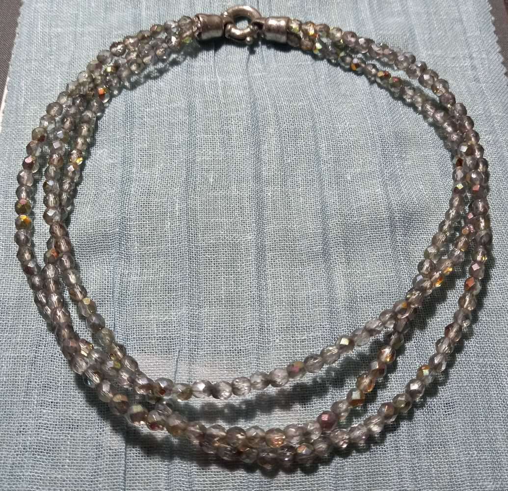 Lovely Aurora Borealis Rondelle Beads Choker Necklace