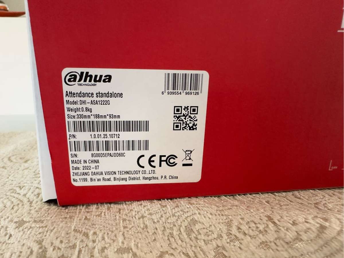 Dahua DHI-ASA1222G Time/Attendance/Access Control Device with backup battery - MINT CONDITION