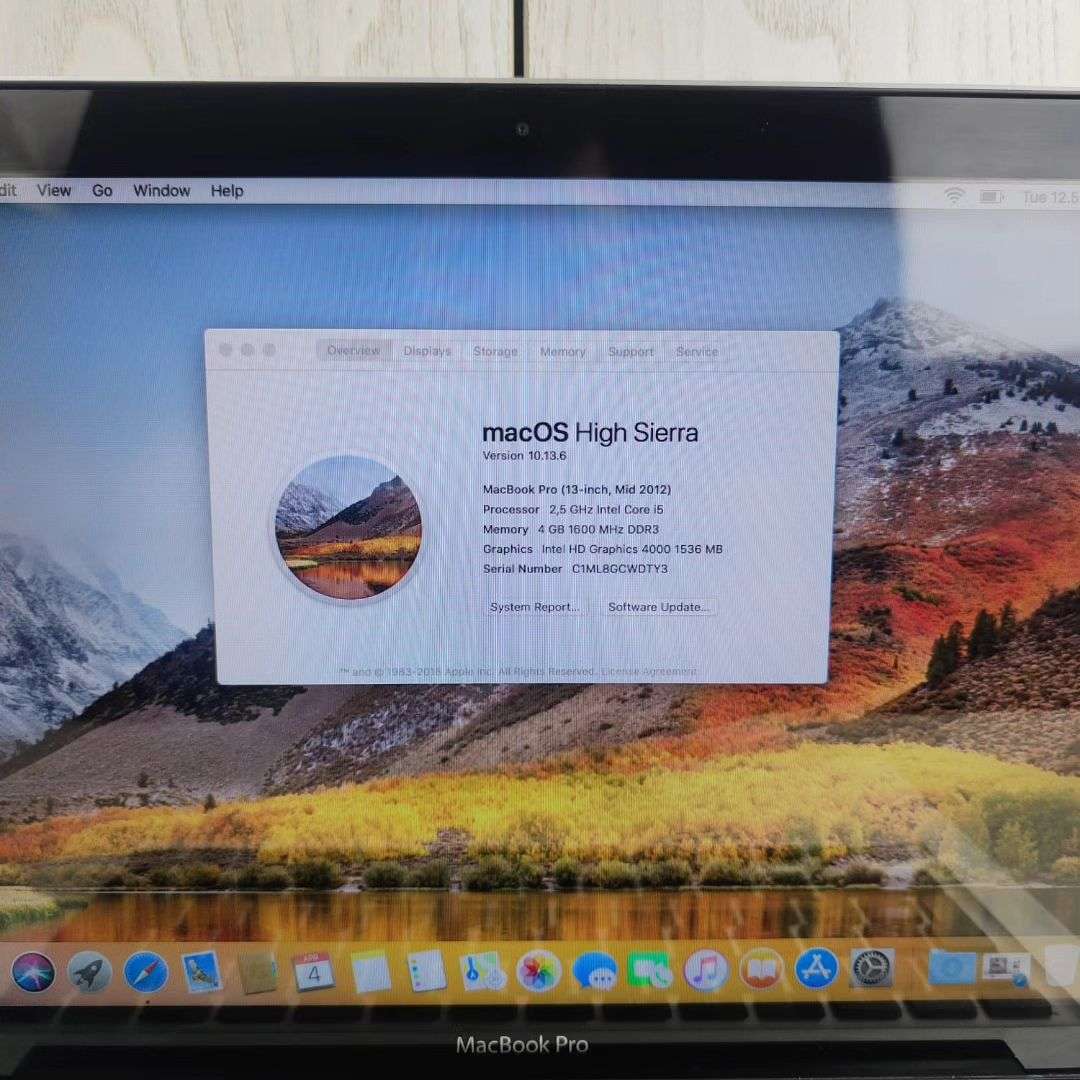 Apple macbook pro 13 inch Mid 2012 Core i5 2.5Ghz
