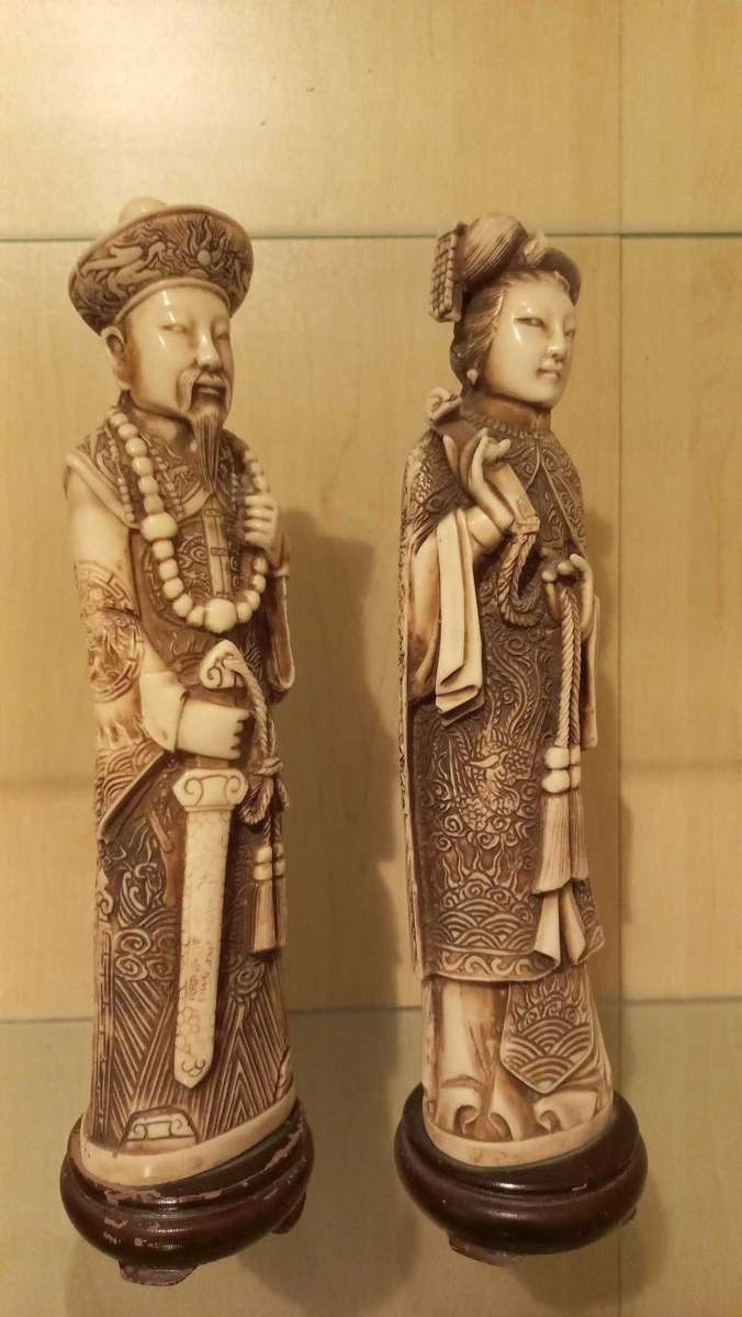 Vintage carved resin figurines