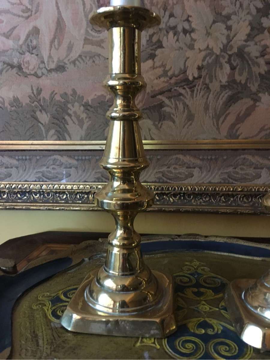 Antique brass candlesticks (not matching)