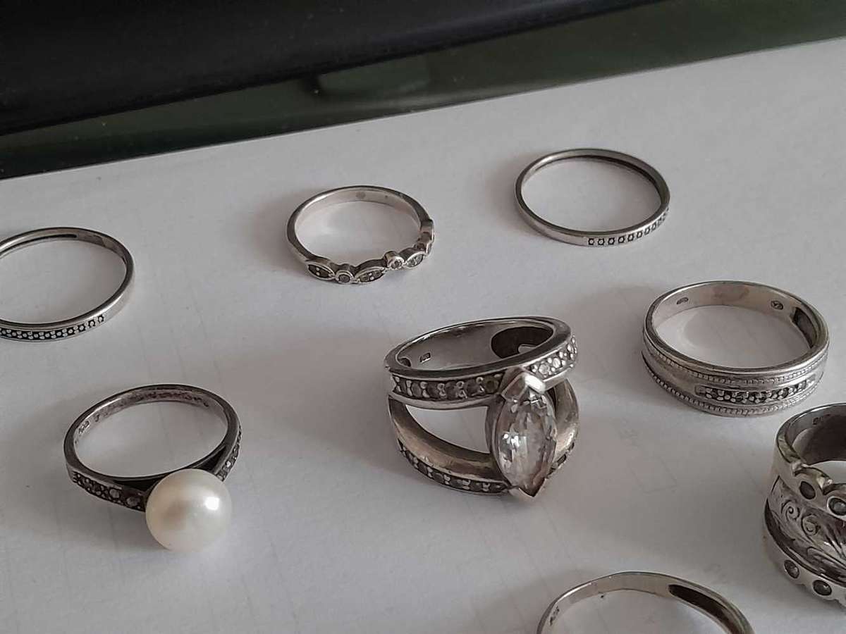 Ladies 925 silver ring collection.