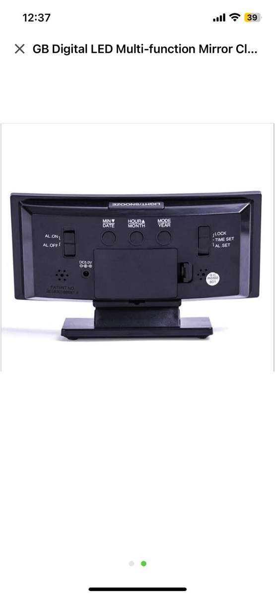 GB Digital LED Multi-function Clock - DS-3621L - Black ***UNBOXED DEAL***