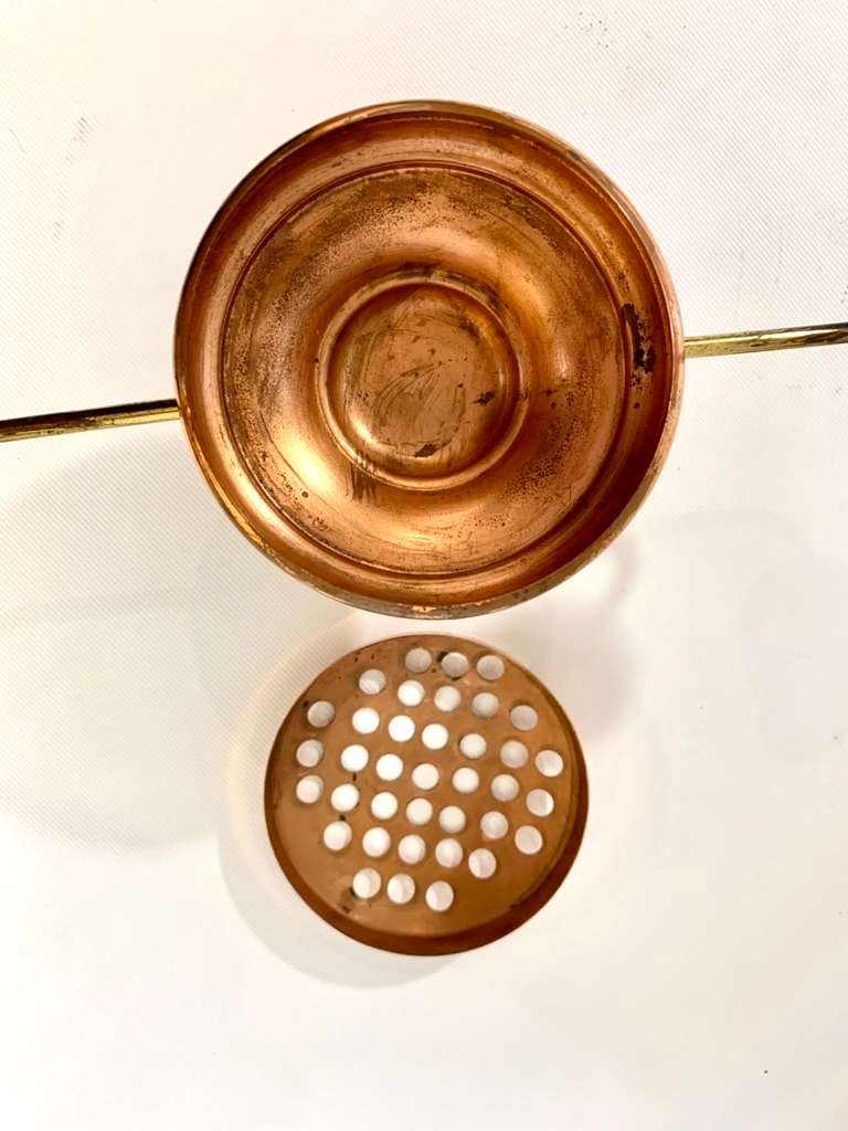 Vintage Copper Candle Holder with Incense Burner