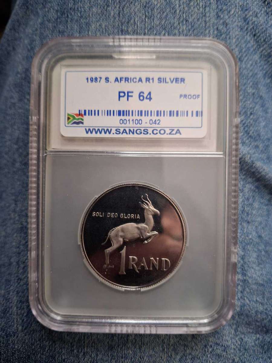 1987 S. Africa R1 Silver PF 64