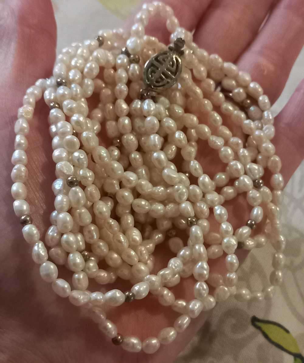 Vintage 4 Rows Freshwater Pearl Necklace