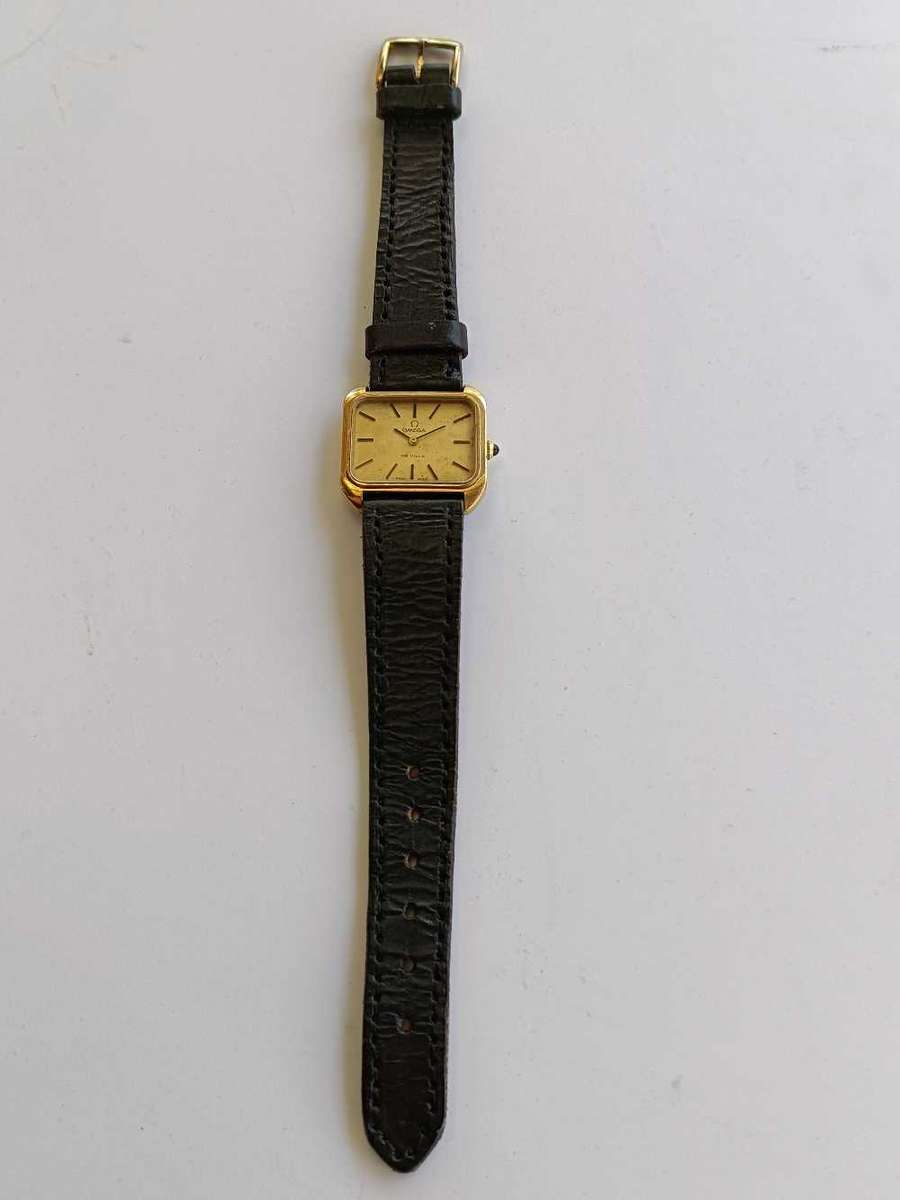 Omega De Ville Vintage Gold Square Manual Winding Mens Watch Authentic Not Working