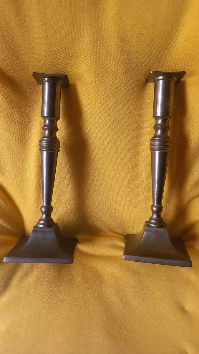 Solid brass matching candlestick holders