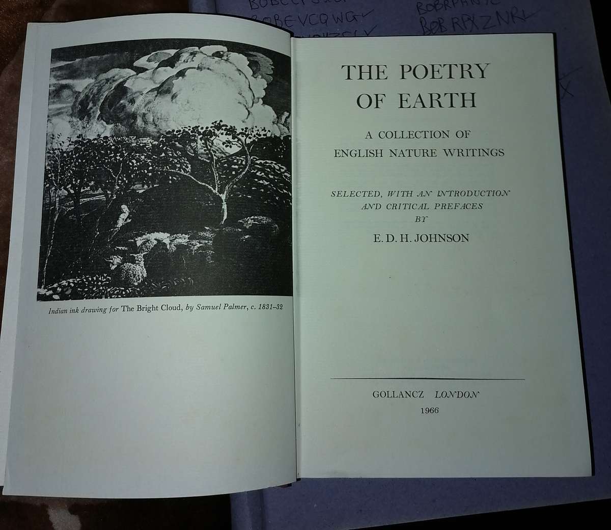 THE POETRY OF EARTH - a collection of English Nature Writings 1966