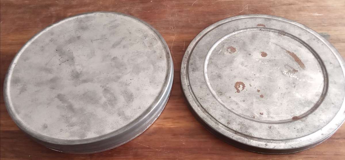 9.5mm Projector Film Reel in Vintage Tin. 1966,1969 Footage.