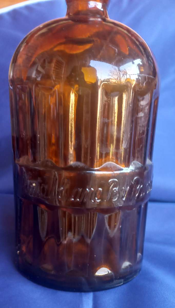 Vintage amber glass bottle